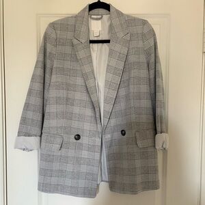 Gray plaid blazer